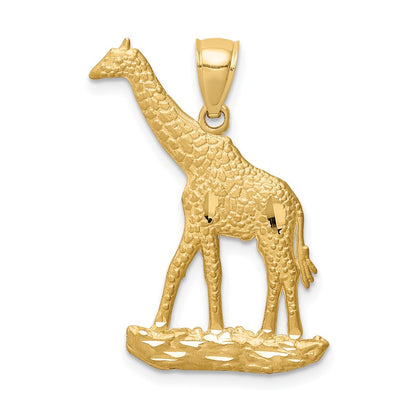 14k Yellow Gold Diamond-cut Giraffe Pendant