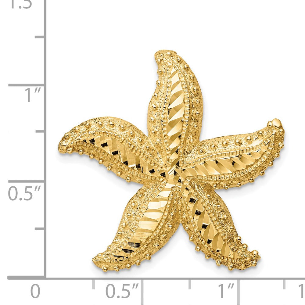 14k Yellow Gold D/C Starfish Slide