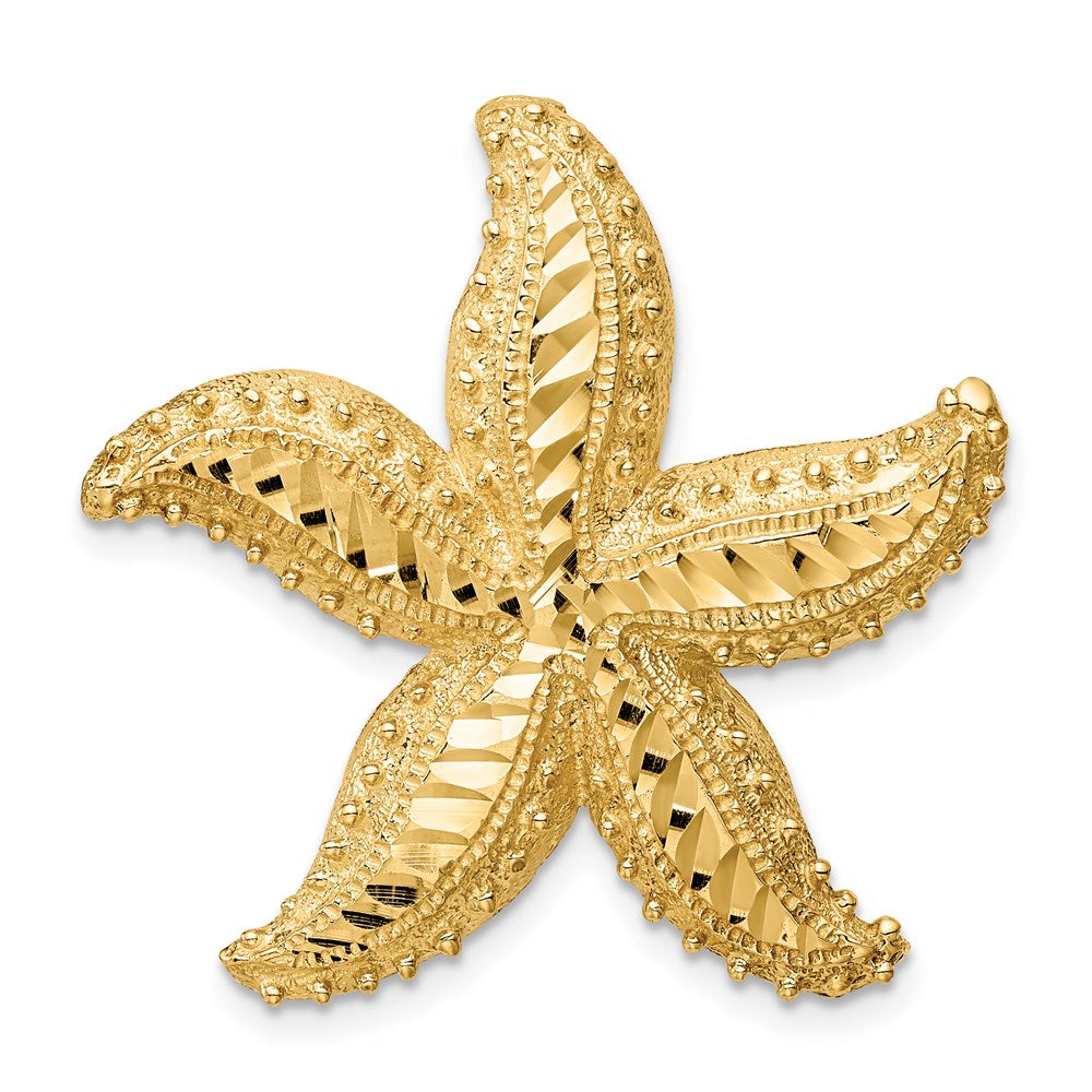14k Yellow Gold D/C Starfish Slide