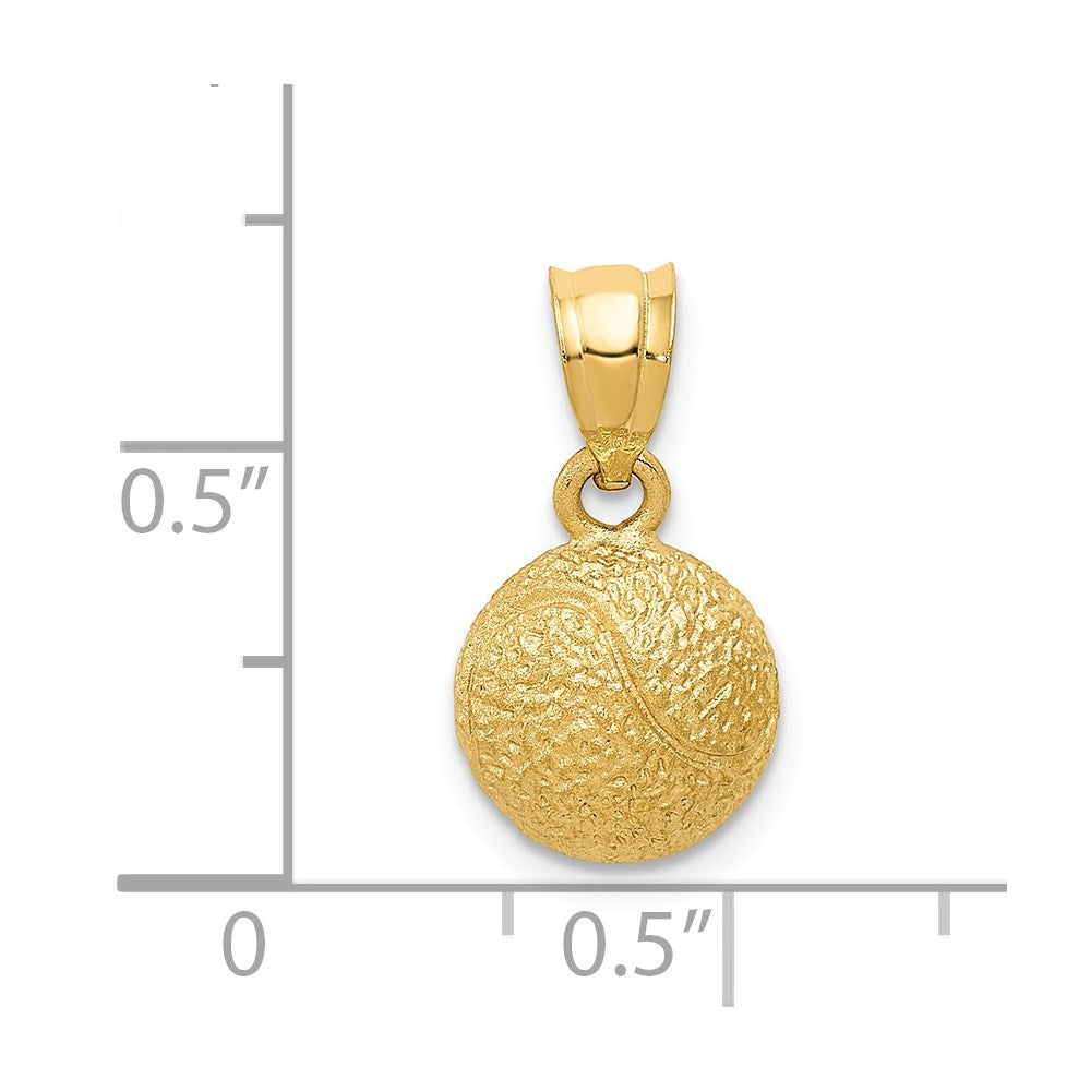 14k Yellow Gold Tennis Ball Pendant