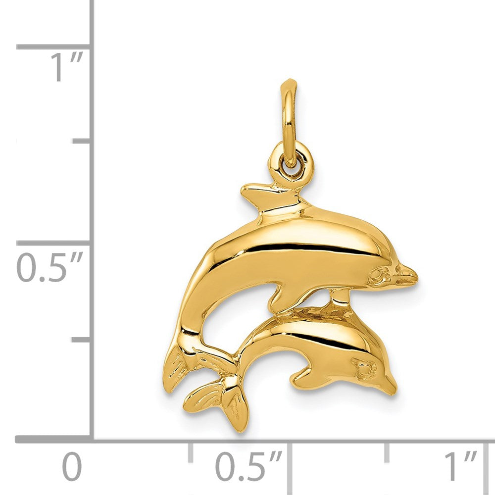 14k Yellow Gold Dolphin Charm