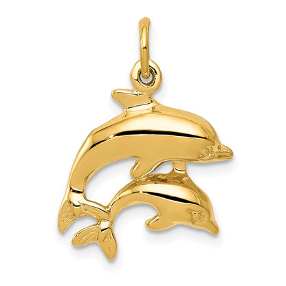 14k Yellow Gold Dolphin Charm