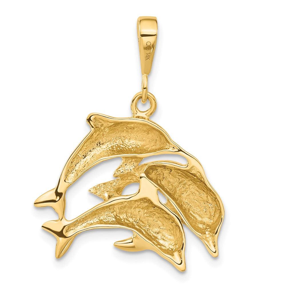 14k Yellow Gold Dolphin Charm