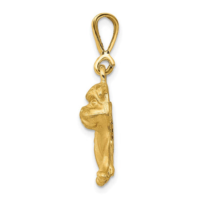 14k Yellow Gold Bulldog Pendant