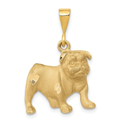 14k Yellow Gold Bulldog Pendant
