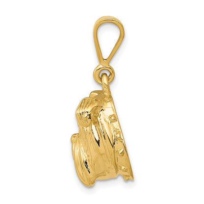 14k Yellow Gold Bulldog Pendant