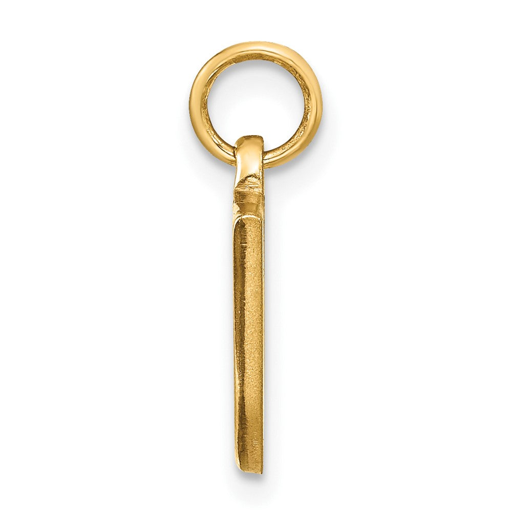 14k Yellow GoldY Satin Diamond-cut Letter U Initial Charm