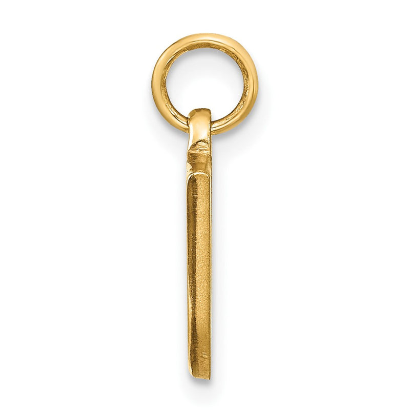 14k Yellow GoldY Satin Diamond-cut Letter U Initial Charm