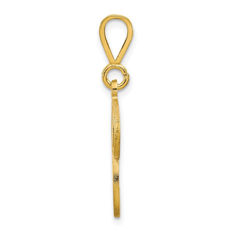 14k Yellow GoldY Polished Script Filigree Letter P Initial Pendant