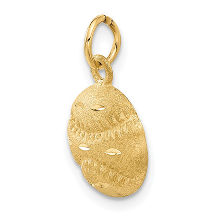 14k Yellow Gold Baseball Charm