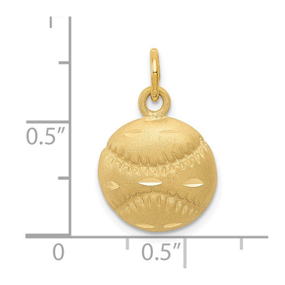 14k Yellow Gold Baseball Charm