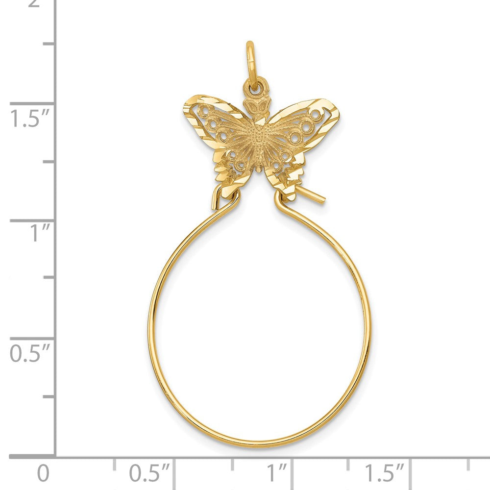 14k Yellow Gold Butterfly Holder Charm
