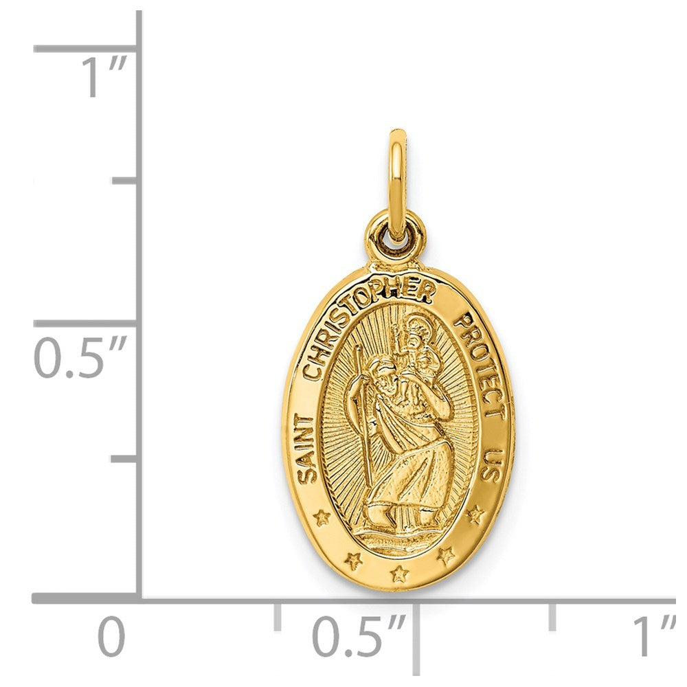 14k Yellow Gold Saint Christopher Medal Charm
