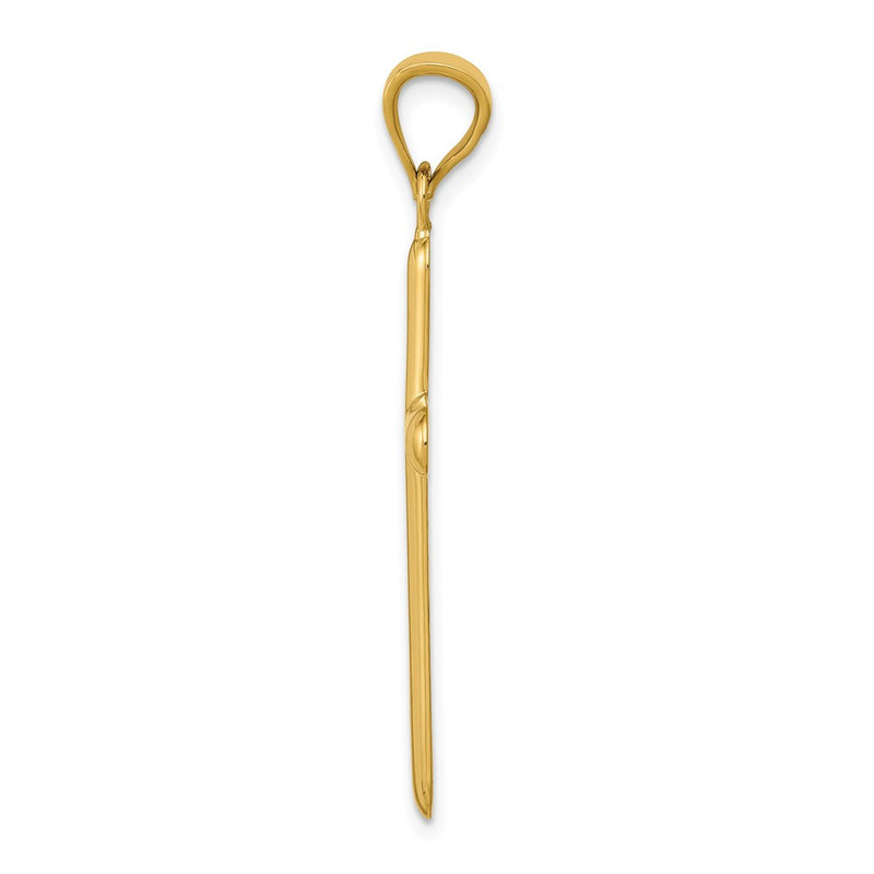 14k Yellow Gold Polished Cross Pendant