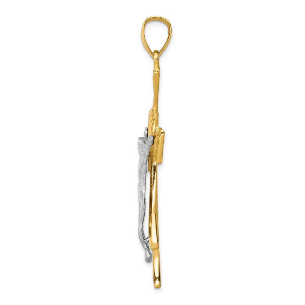 14k Two-tone Gold Crucifix Pendant