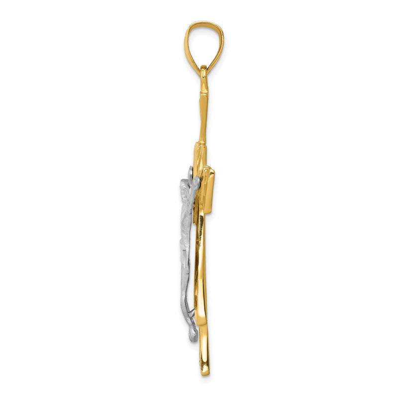 14k Two-tone Gold Crucifix Pendant