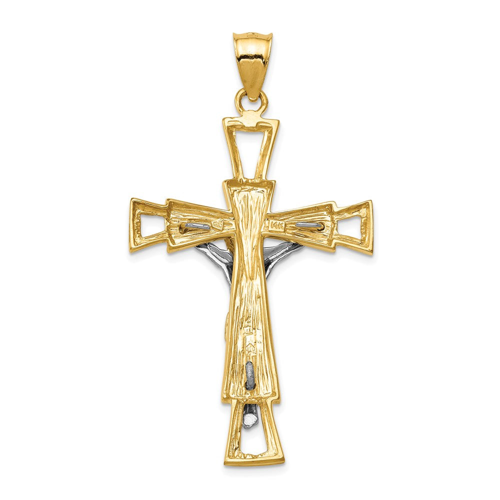 14k Two-tone Gold Crucifix Pendant