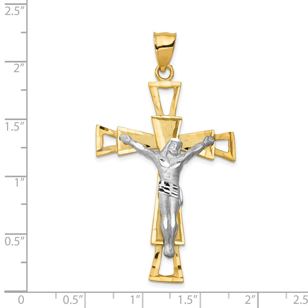 14k Two-tone Gold Crucifix Pendant