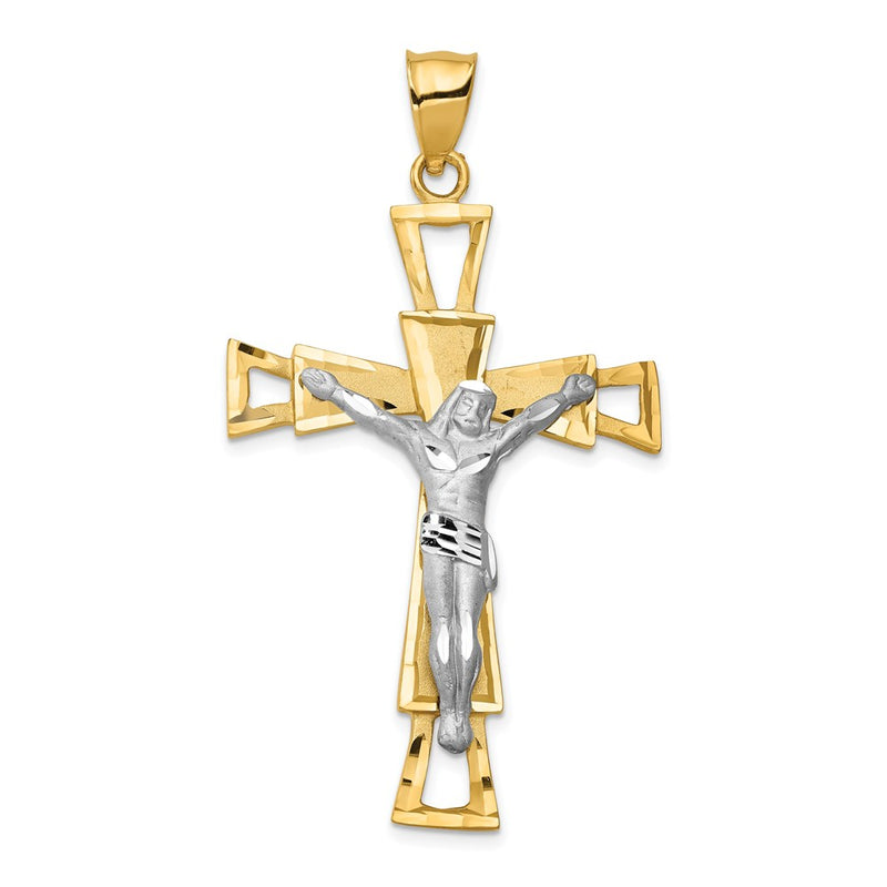 14k Two-tone Gold Crucifix Pendant