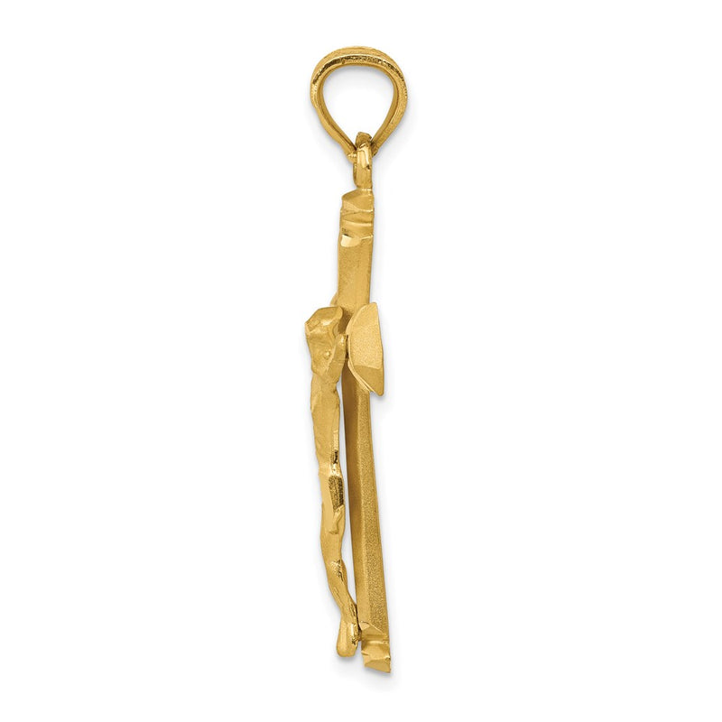 14k Yellow Gold Polished Crucifix Pendant