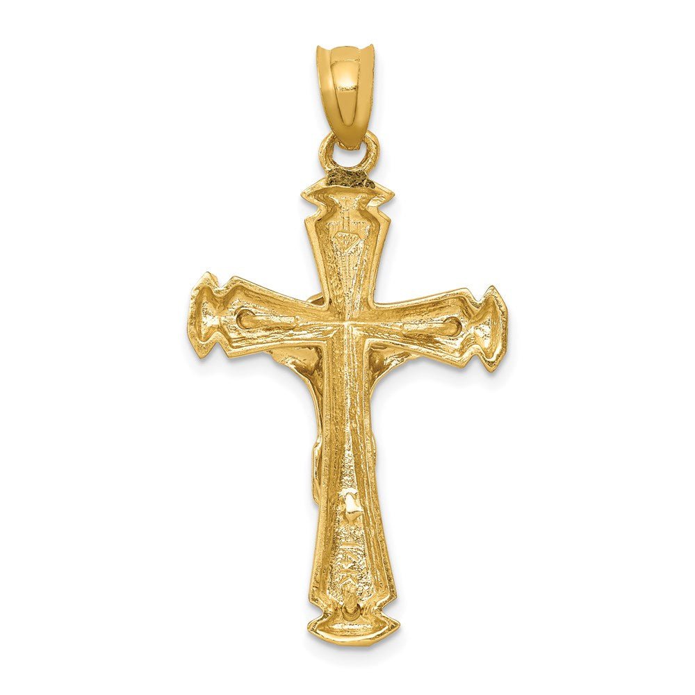 14k Yellow Gold Polished Crucifix Pendant