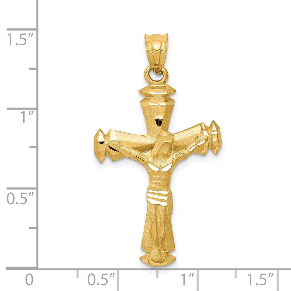 14k Yellow Gold Polished Crucifix Pendant