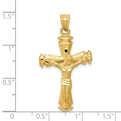 14k Yellow Gold Polished Crucifix Pendant