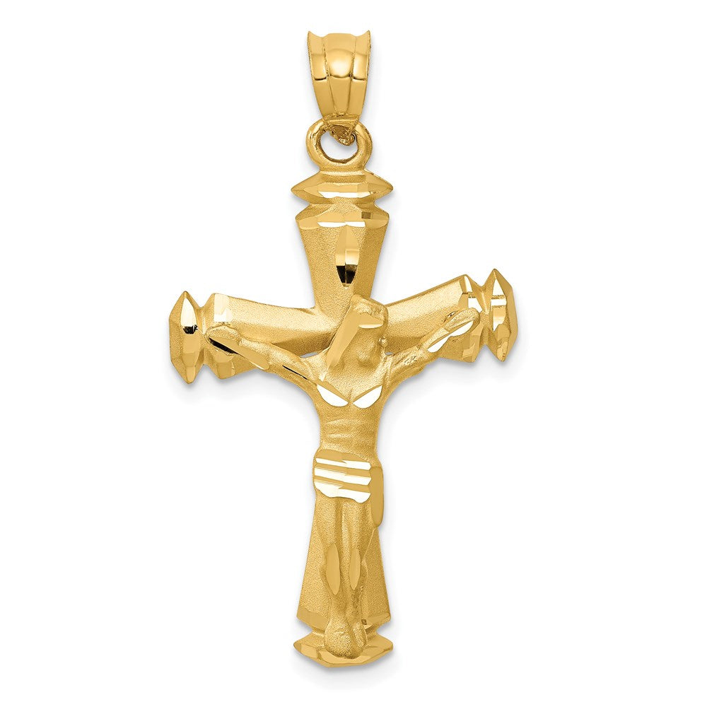 14k Yellow Gold Polished Crucifix Pendant