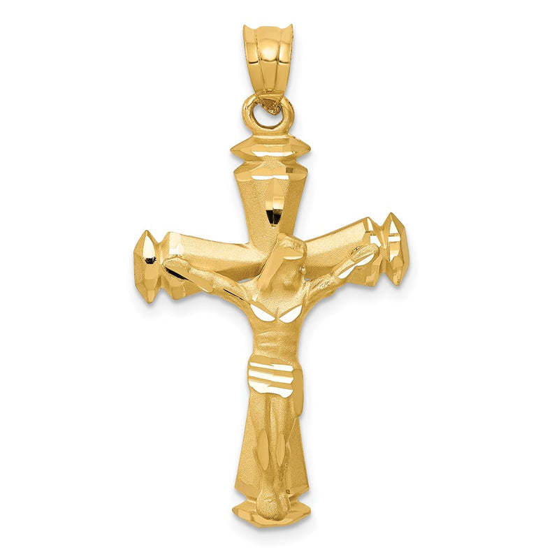 14k Yellow Gold Polished Crucifix Pendant