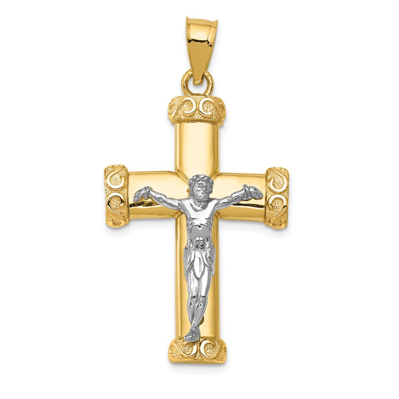 14k Two-tone Gold Crucifix Pendant
