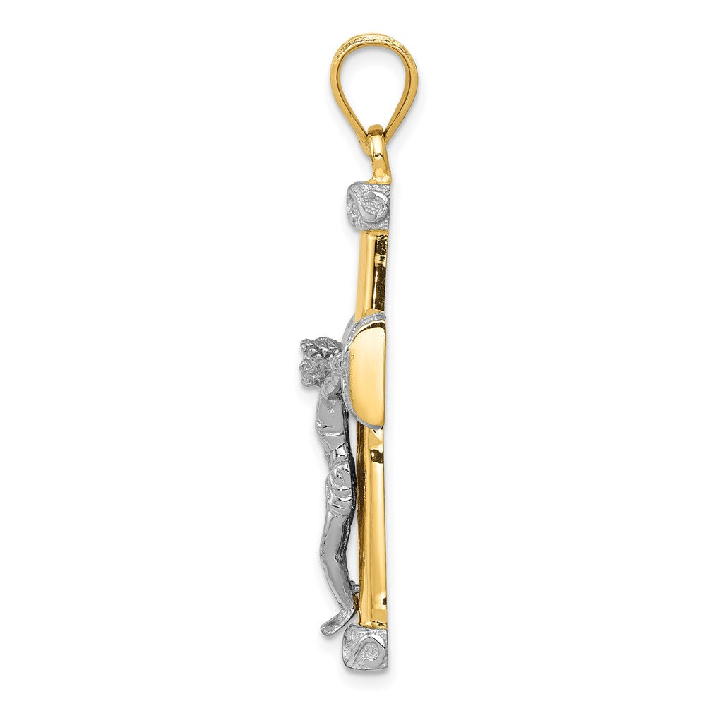 14k Two-tone Gold Crucifix Pendant