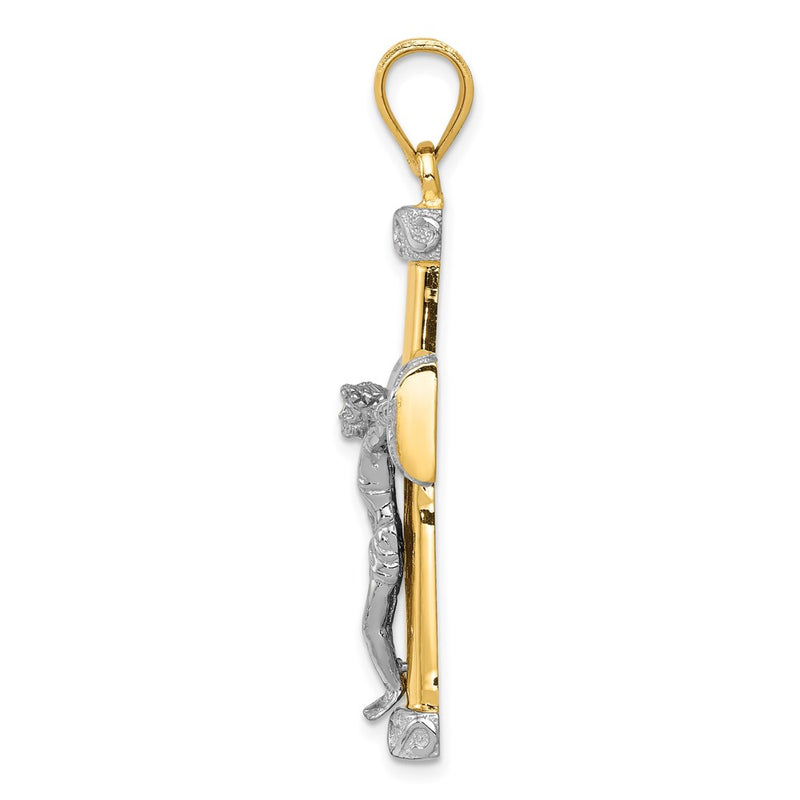 14k Two-tone Gold Crucifix Pendant