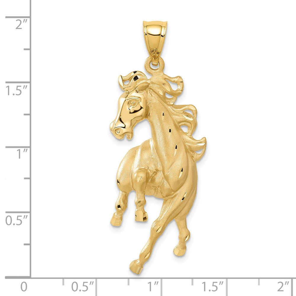 14k Yellow Gold Horse Pendant