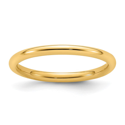 Solid 14K Yellow Gold 2mm Standard Comfort Fit Men's/Women's Wedding Band Ring Size 12.5