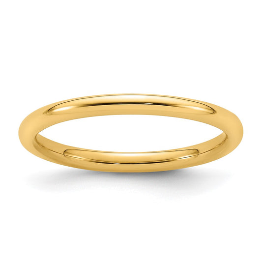 Solid 14K Yellow Gold 2mm Standard Comfort Fit Men's/Women's Wedding Band Ring Size 5.5
