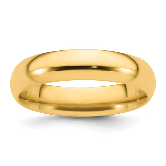 Solid 14K Yellow Gold 5mm Standard Comfort Fit Men's/Women's Wedding Band Ring Size 14