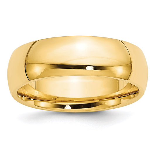 Solid 14K Yellow Gold 7mm Comfort Fit Men's/Women's Wedding Band Ring Size 5