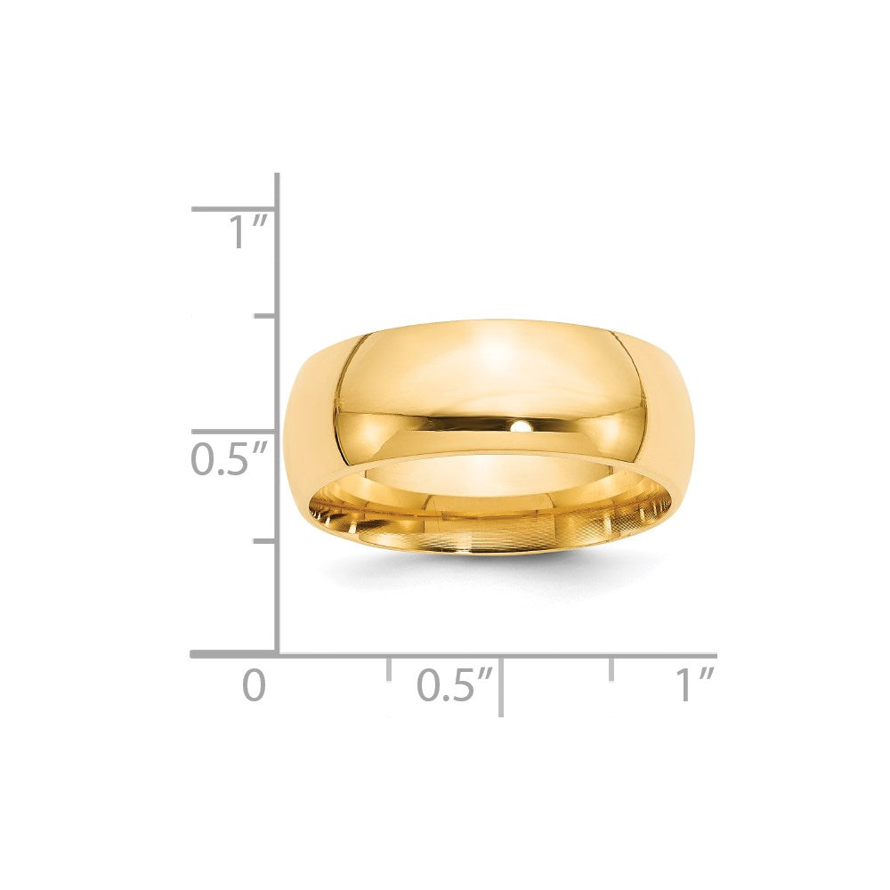 Solid 18K Yellow Gold 8mm Standard Comfort Fit Men's/Women's Wedding Band Ring Size 12.5