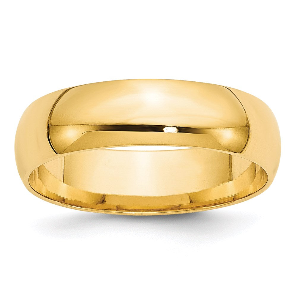 Solid 14K Yellow Gold 6mm Light Weight Comfort Fit Men's/Women's Wedding Band Ring Size 10.5