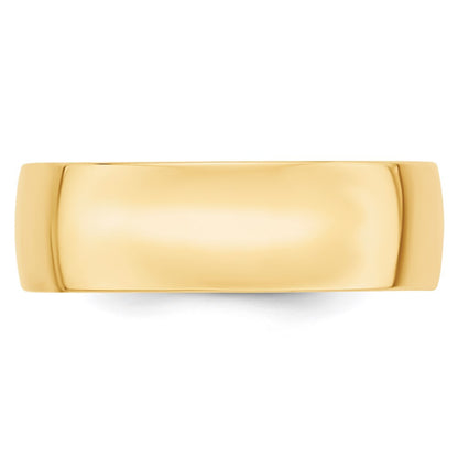 Solid 18K Yellow Gold 7mm Light Weight Comfort Fit Men's/Women's Wedding Band Ring Size 12.5