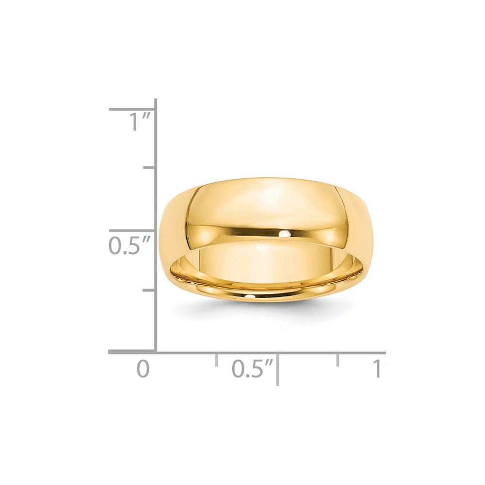 Solid 18K Yellow Gold 7mm Light Weight Comfort Fit Men's/Women's Wedding Band Ring Size 8