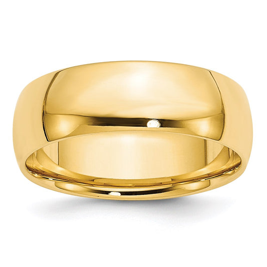 Solid 18K Yellow Gold 7mm Light Weight Comfort Fit Men's/Women's Wedding Band Ring Size 7.5