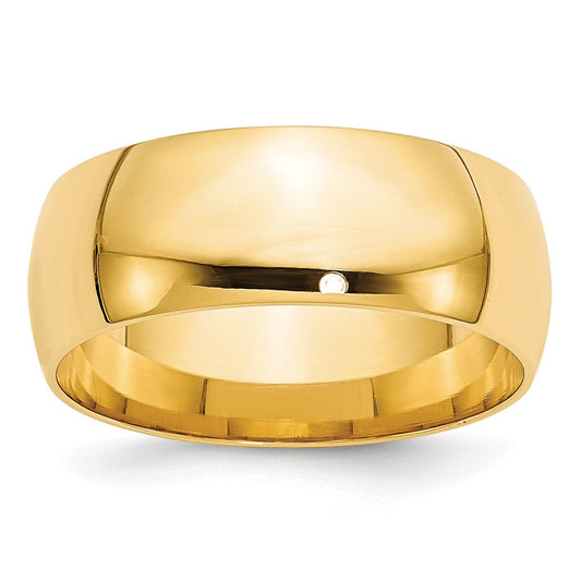 Solid 18K Yellow Gold 8mm Light Weight Comfort Fit Men's/Women's Wedding Band Ring Size 12.5