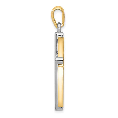 14k Two-tone Gold Cross Pendant