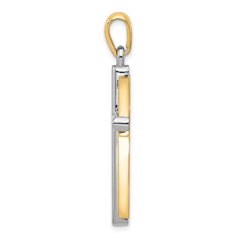 14k Two-tone Gold Cross Pendant