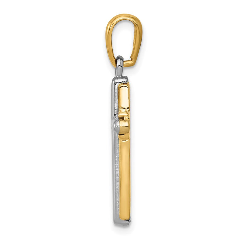 14k Two-tone Gold Cross Pendant