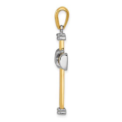 14k Two-tone Gold Latin Cross Pendant