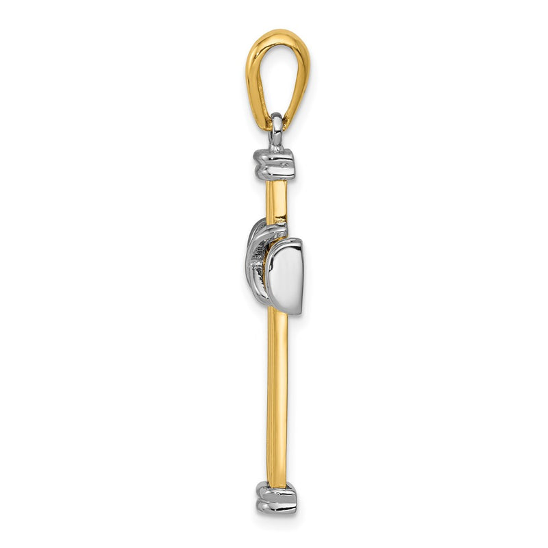 14k Two-tone Gold Latin Cross Pendant