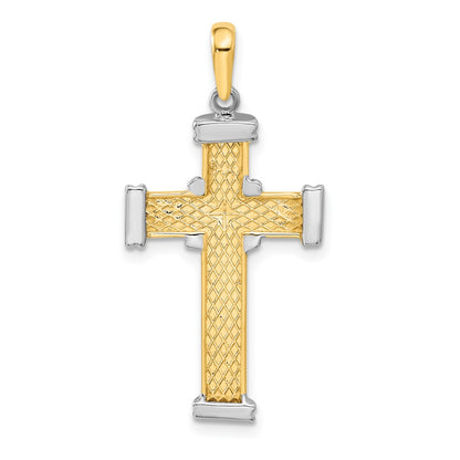 14k Two-tone Gold Latin Cross Pendant