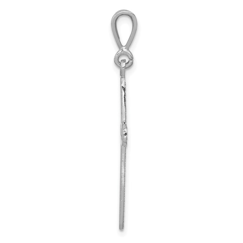 14k White Gold Cross Charm